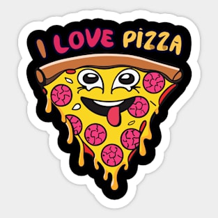 Funny I Love Pizza Slice Design Sticker